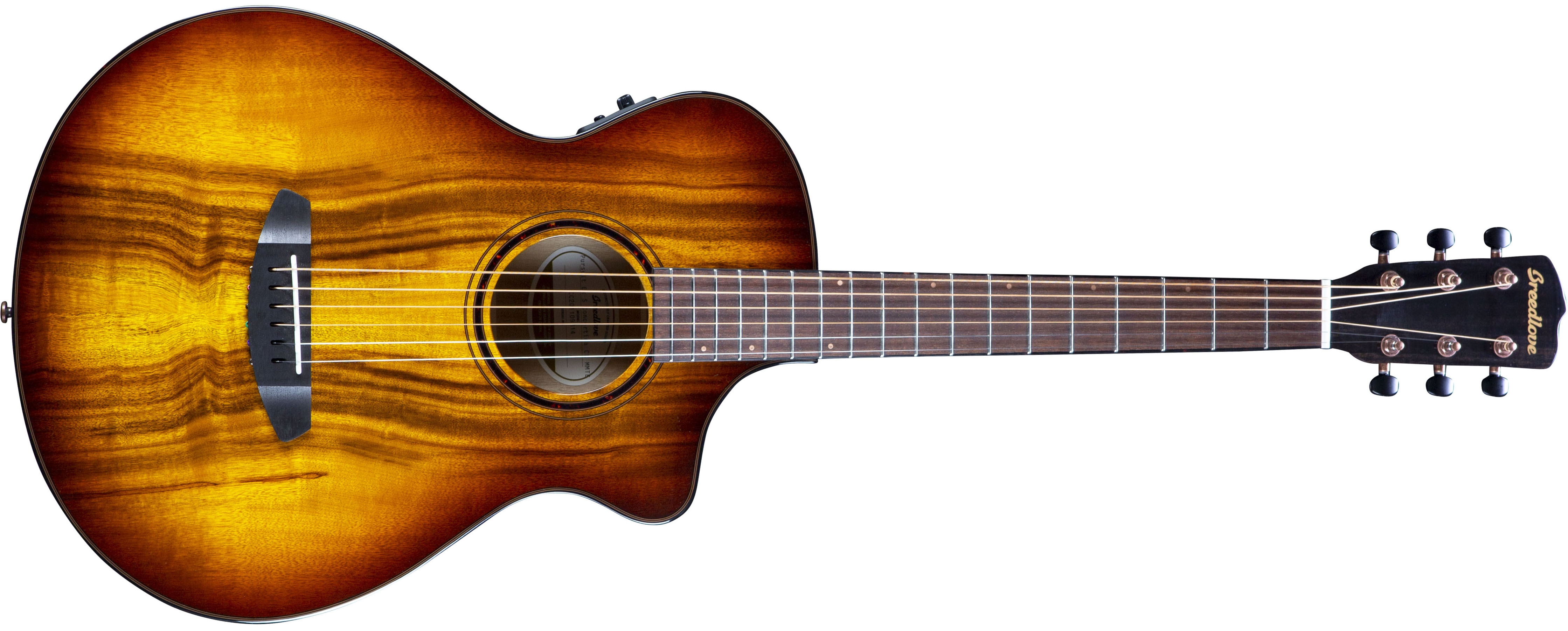 Breedlove Pursuit Exotic S Concertina Tiger s Eye CE Myrtlewood
