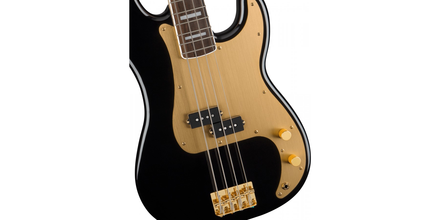Squier 40th Anniversary Precision Bass Gold Edition Black Guitar.co.uk