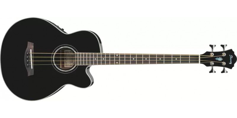 Ibanez AEB8E-BK Black Acoustic Bass Guitar