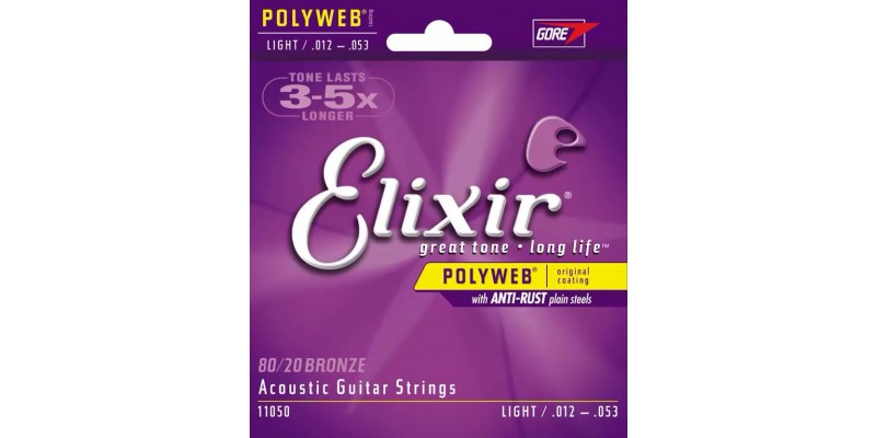 Elixir Acoustic 80/20 Bronze with POLYWEB Coating 12-53