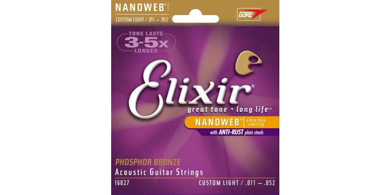 Elixir Acoustic Phosphor Bronze with NANOWEB Coating 11-52