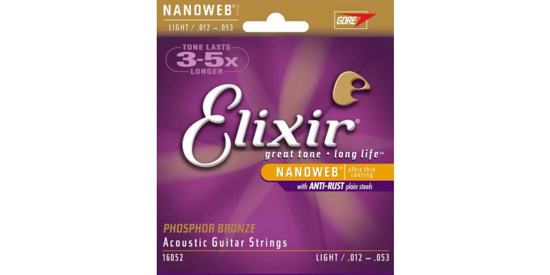 Elixir Acoustic Phosphor Bronze with NANOWEB Coating 12-53