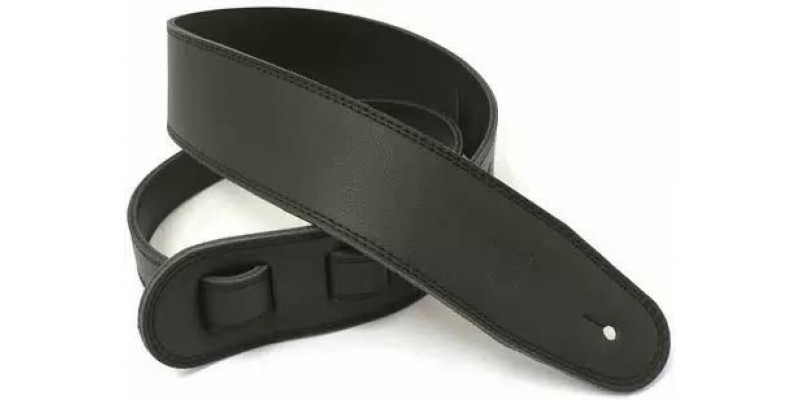 DSL GLG25-1 2.5" Leather Three Ply Black Guitar Strap