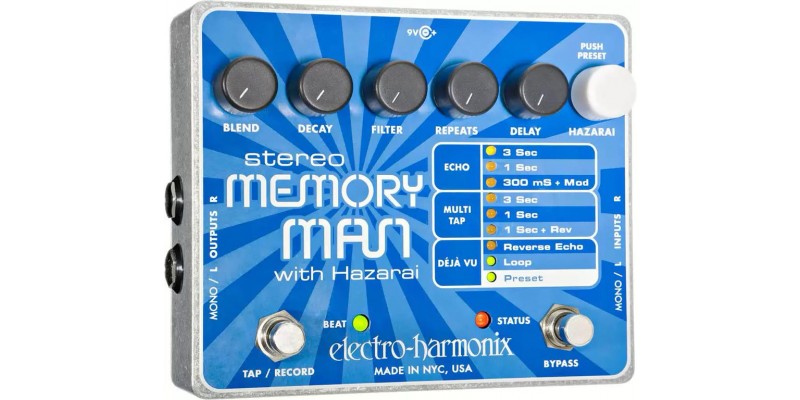 Electro-Harmonix Stereo Memory Man with Hazarai Pedal
