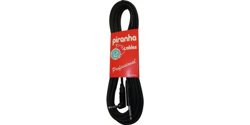 Piranha Cables Professional Guitar Cable 6 M Right Angle Jack