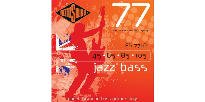 Rotosound RS77LD Jazz Bass 77 Monel Flatwound 45 105 Guitar