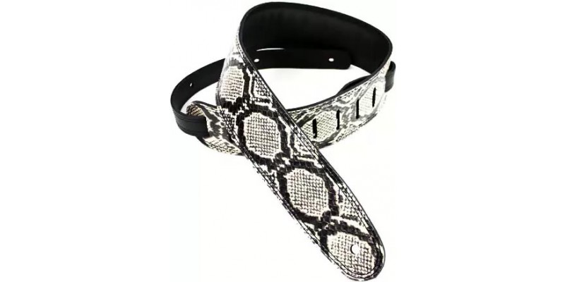 DSL SKG25-33-1 Snakeskin White and Black Guitar Strap