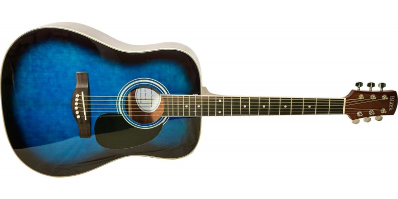 Black and store blue guitar