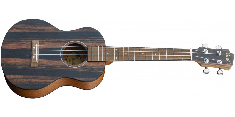 Adam Black Exotic Wood Series Tenor Ukulele Striped Ebony Front