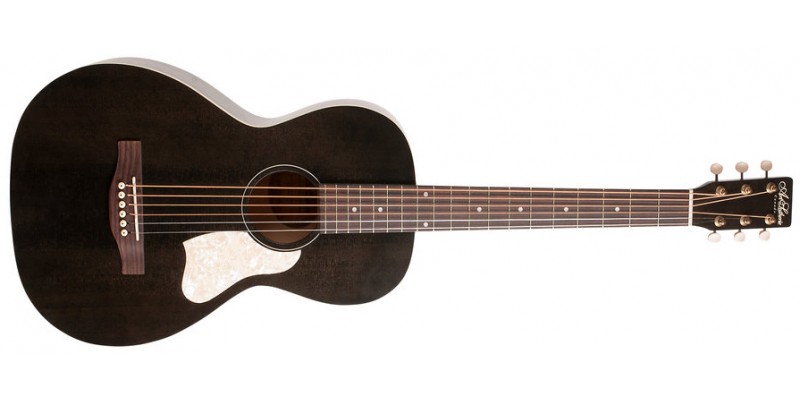 Black discount parlor guitar