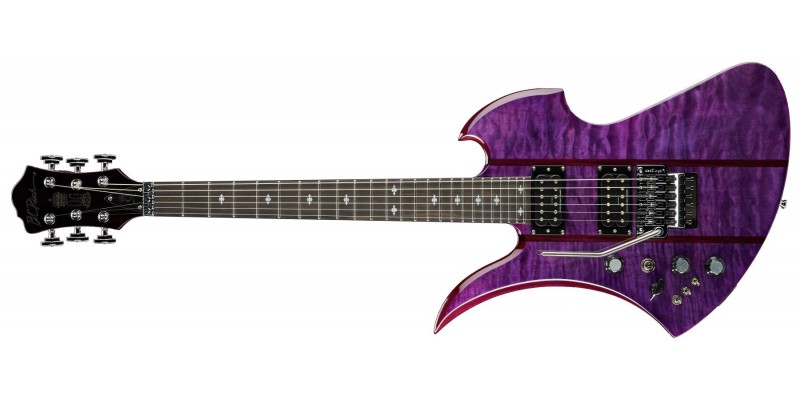 BC Rich Mockingbird Legacy ST With Floyd Rose Left Handed Transparent Purple Front