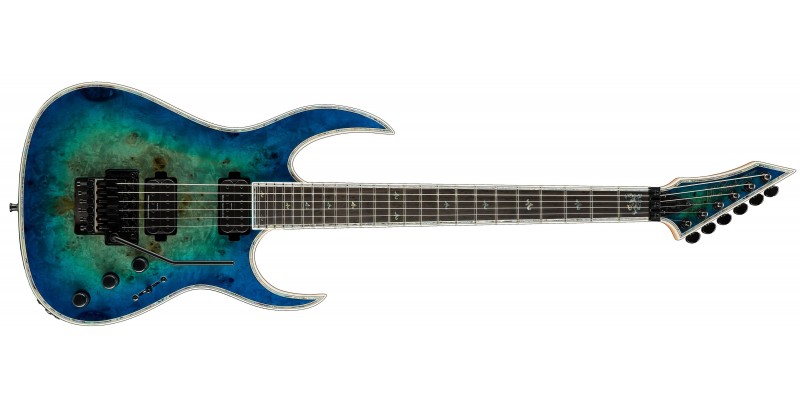 BC Rich Shredzilla Prophecy Exotic Archtop With Floyd Rose Cyan Blue Front