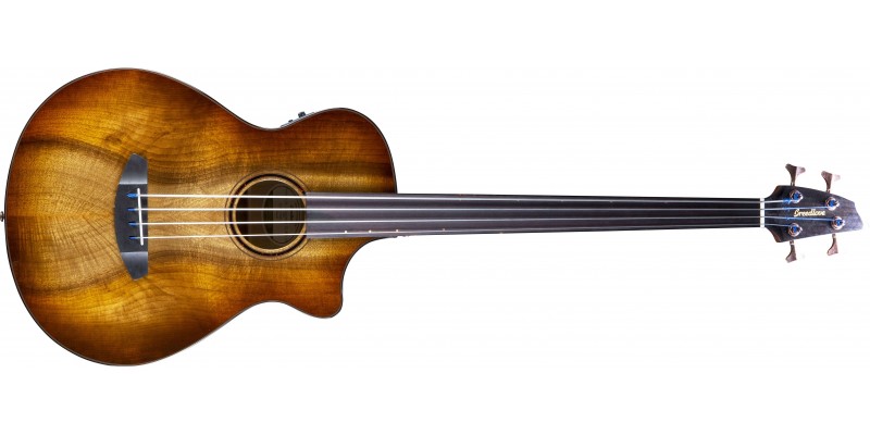Breedlove Pursuit Exotic S Concerto Amber Fretless Bass CE Front