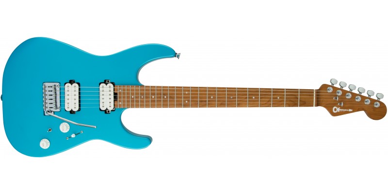 Charvel Pro Mod DK24 HH Dinky 2PT Caramelized Maple Matte Blue Frost Front