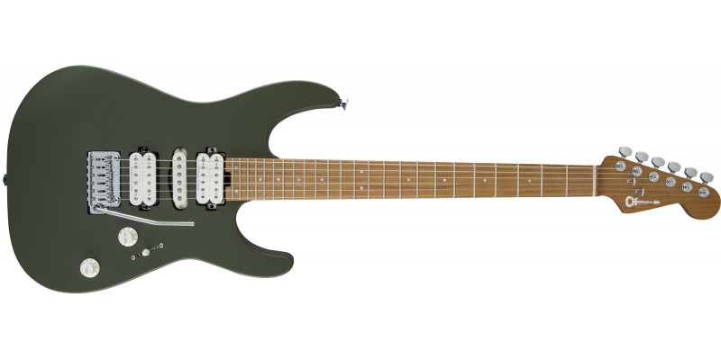 Charvel-Pro-Mod-DK24-HSH-Dinky-2PT-Caramelized-Maple-Matte-Army-Drab-Front