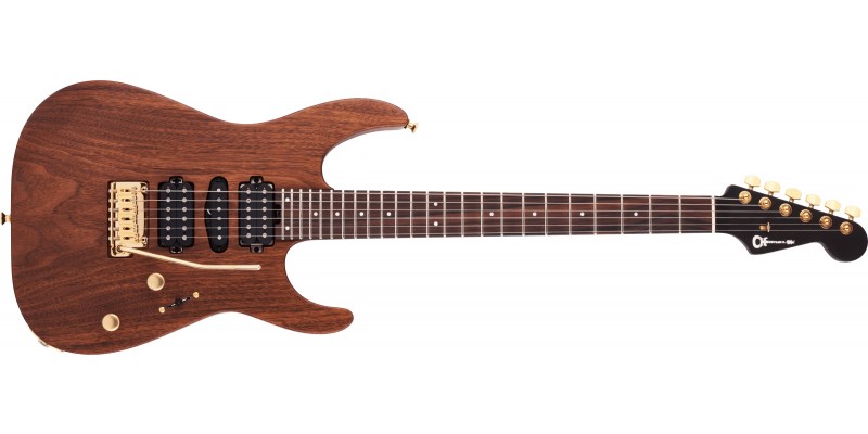 Charvel MJ DK24 HSH 2PT E Mahogany with Figured Walnut Streaky Ebony Fingerboard Natural Front