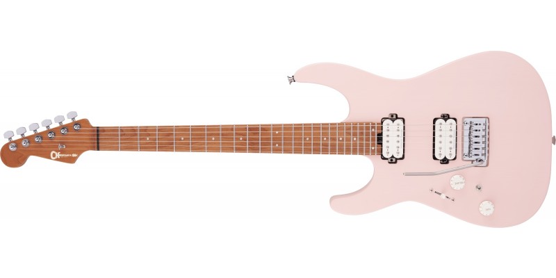 Charvel Pro-Mod DK24 HH 2PT CM LH Caramelized Fingerboard Satin Shell Pink Front