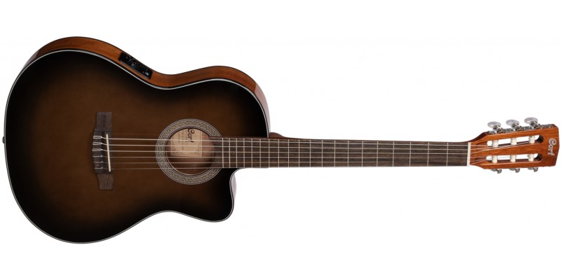 Cort Jade E Nylon Dark Brown Burst Front