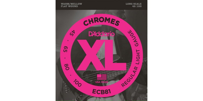 D'Addario ECB81 Chromes Flatwound Bass Strings Light