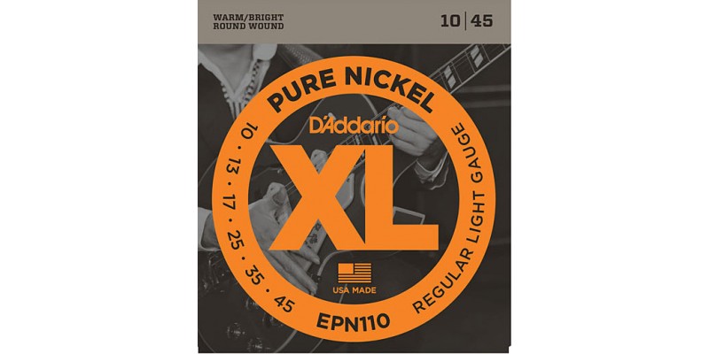 D'Addario EPN110 Pure Nickel, Regular Light, 10-45 Strings
