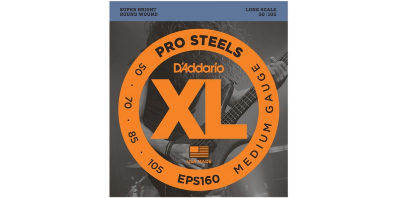 D'Addario EPS160 ProSteels Bass, Medium, 50-105, Long Scale Strings