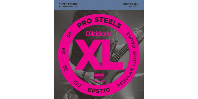 D'Addario EPS170 ProSteels Bass, Light, 45-100, Long Scale Strings