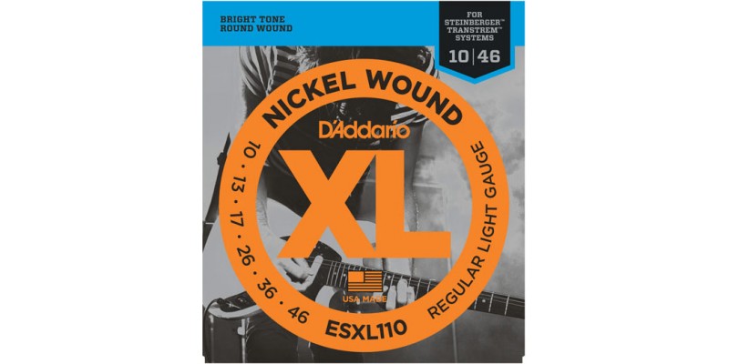 D'Addario ESXL110 NickelWound Regular Light Double Ball End 10-46 Steinberger Strings