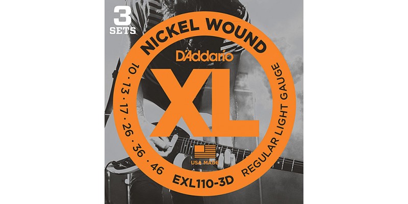 D'Addario EXL110-3D Nickel Wound, Regular Light, 10-46 3-Pack