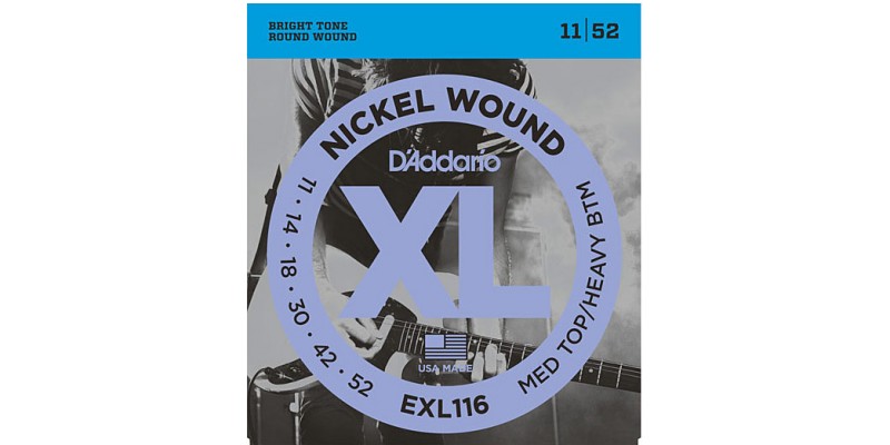 D'Addario EXL116 Nickel Wound, Medium Top/Heavy Bottom, 11-52 Strings