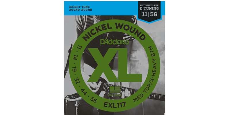 D'Addario EXL117 Nickel Wound Medium Top/Extra-Heavy Bottom 11-56