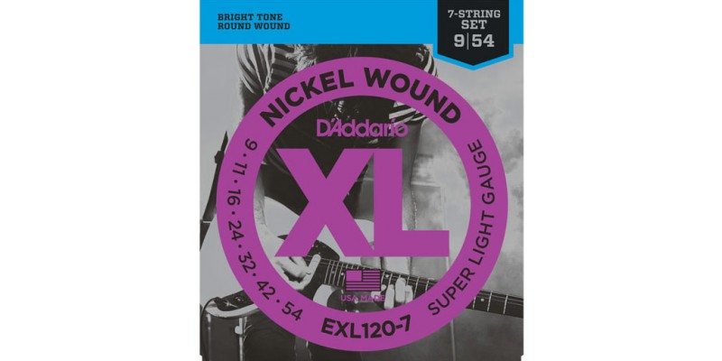 D'Addario EXL120-7 Nickel Wound, 7-String, Super Light, 9-54