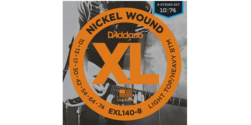 D'Addario EXL140-8 Nickel Wound Guitar 8-String Set 10-74