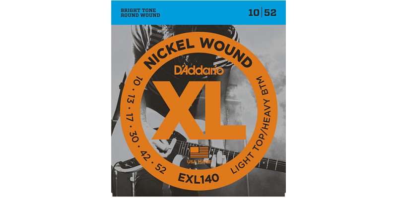 D'Addario EXL140 Nickel Wound, Light Top/Heavy Bottom, 10-52