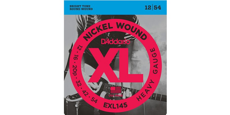 D'Addario EXL145 Nickel Wound, Heavy, Plain 3rd, 12-54