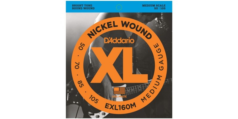 D'Addario-EXL160M-Medium-Scale-Nickel-Bass-Guitar-Strings-Front