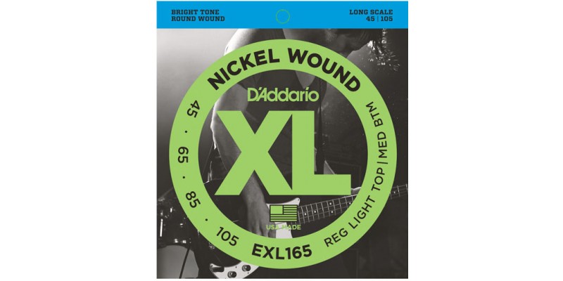 D'Addario EXL165 Nickel Wound Bass, Custom Light, 45-105, Long Scale