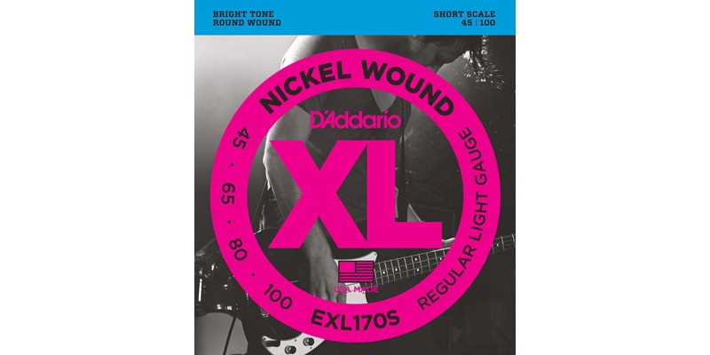 D'Addario EXL170S Nickel Wound Bass, Light, 45-100, Short Scale