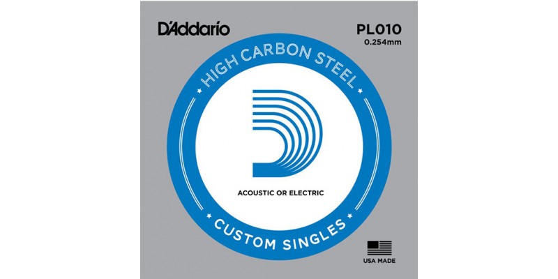 D'Addario PL010 Single Plain Steel String .010