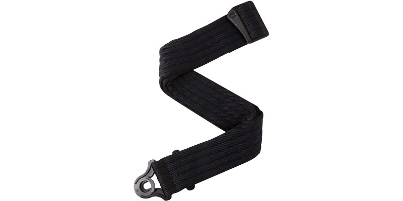 D'Addario Auto Lock Guitar Strap Black Padded Stripes Main
