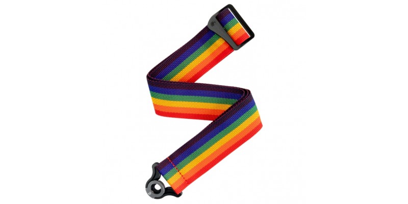 D’Addario Auto Lock Guitar Strap Rainbow