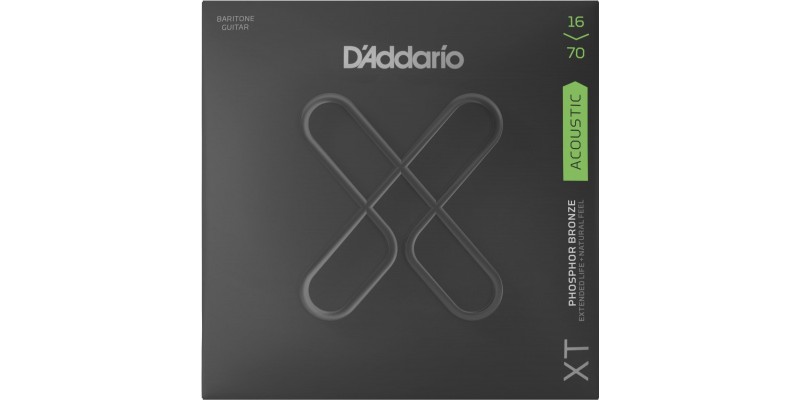 D’Addario XTAPB1670 XT Phosphor Bronze Baritone Acoustic Guitar Strings 16-70 Front