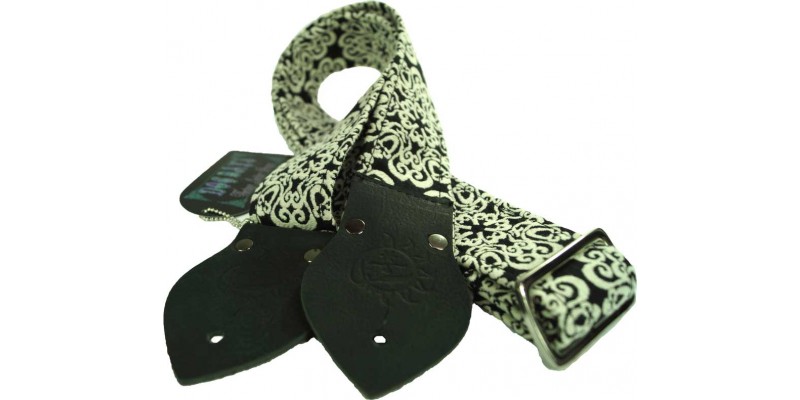 Dog Days Black Mandala 2-Inch Wide Guitar Strap