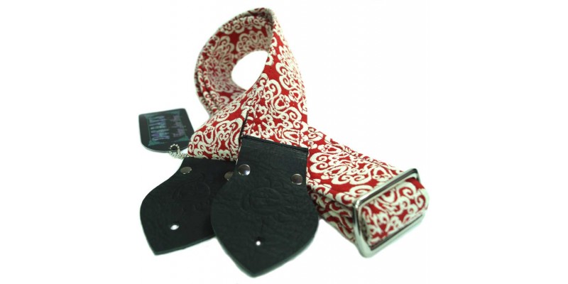 Dog Days Red Mandala 2-Inch Wide Guitar Strap