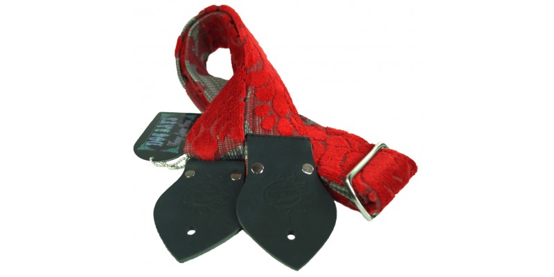 Dog Days Red and Grey 2-Inch Wide Guitar Strap