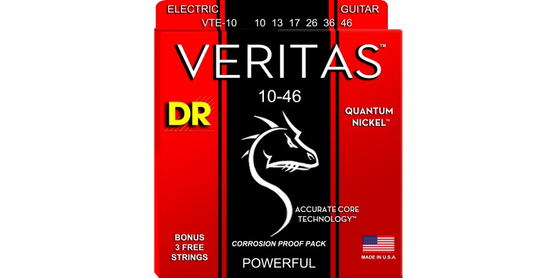 DR Veritas VTE-10 Electric Guitar Strings Medium 10-46 Front