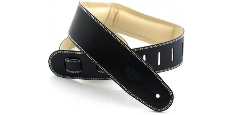 DSL GEG25-15-3 Padded Guitar Strap Black Beige 2.5 Inches