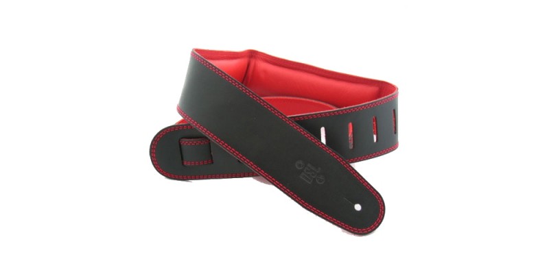 DSL GEG25-15-6 Leather Strap Black with Red Backing 2.5 Inches