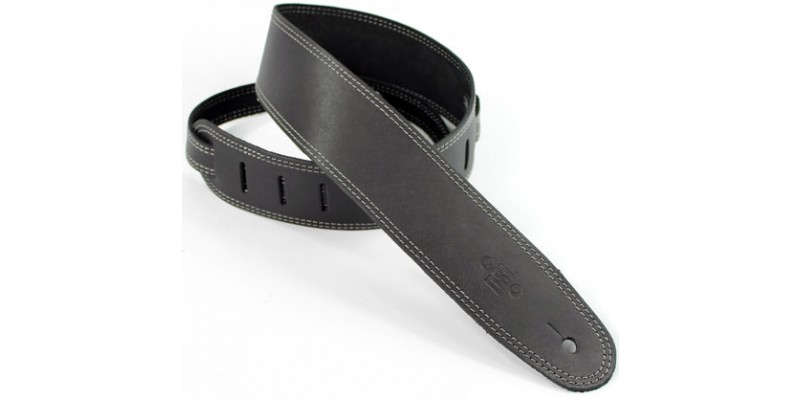 DSL SGE25-15-4 Leather Strap Black with Grey Stitching 2.5 Inches