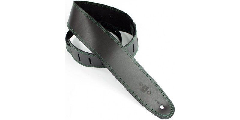 DSL SGE25-15-7 Leather Strap Black with Green Stitching 2.5 Inches