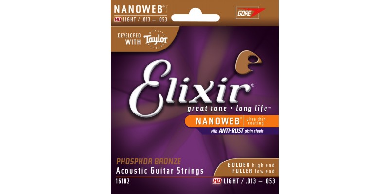 Elixir Nanoweb HD Light Phosphor Bronze Strings 16182